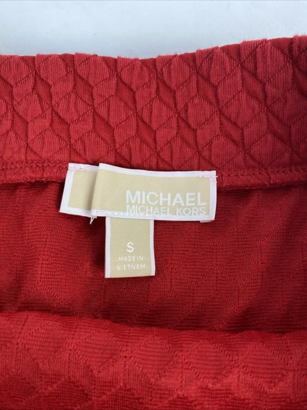 Michael Kors Skirt Women's Size Small Cherry Red Textured Knit Pencil Basics NWT - Picture 6 of 16
